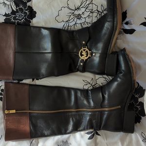 Michael Kors black and brown riding boot